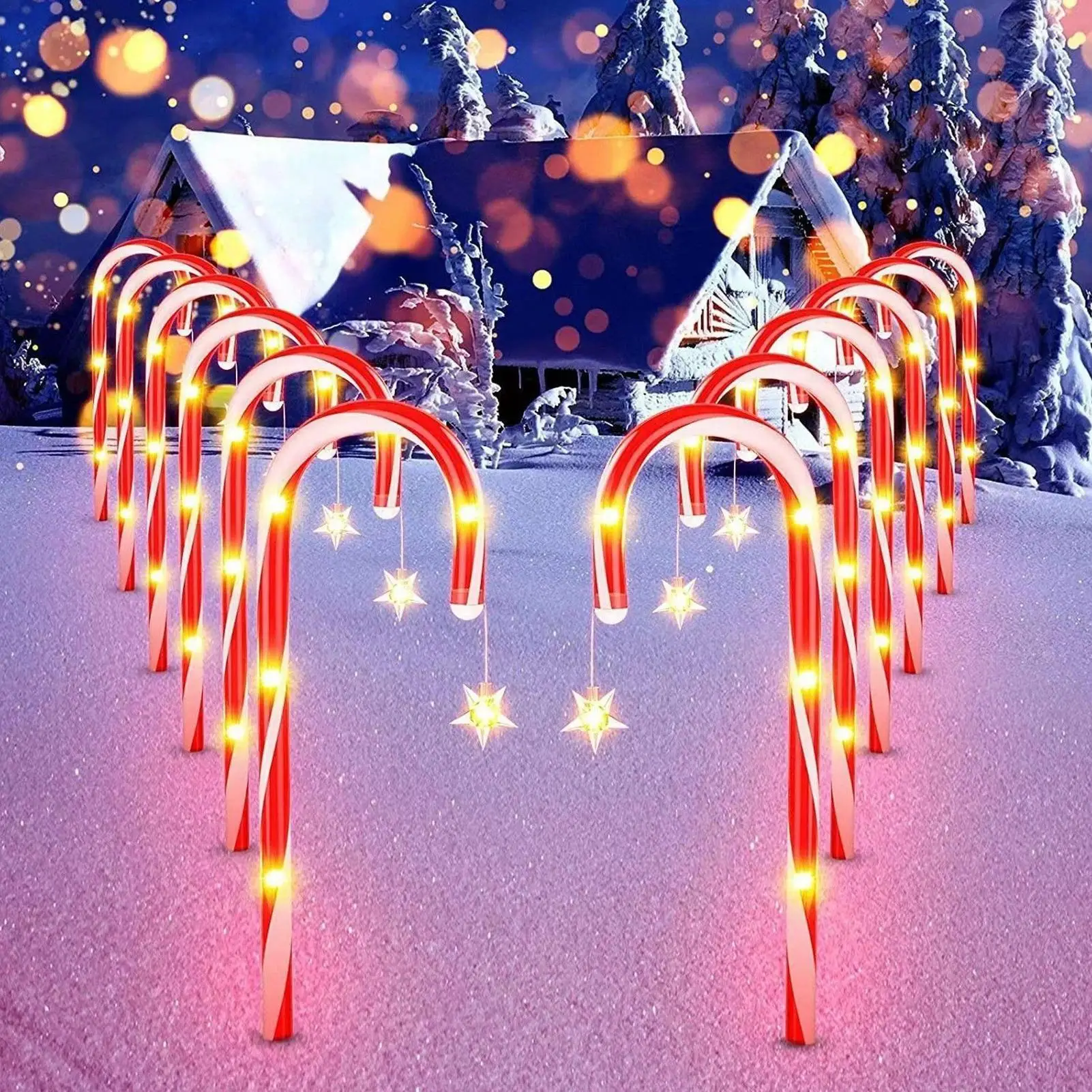 

5 шт./компл. садовые фонари на солнечной энергии, 8-функциональные водонепроницаемые декоративные фонари, рождественские садовые фонари-конфеты