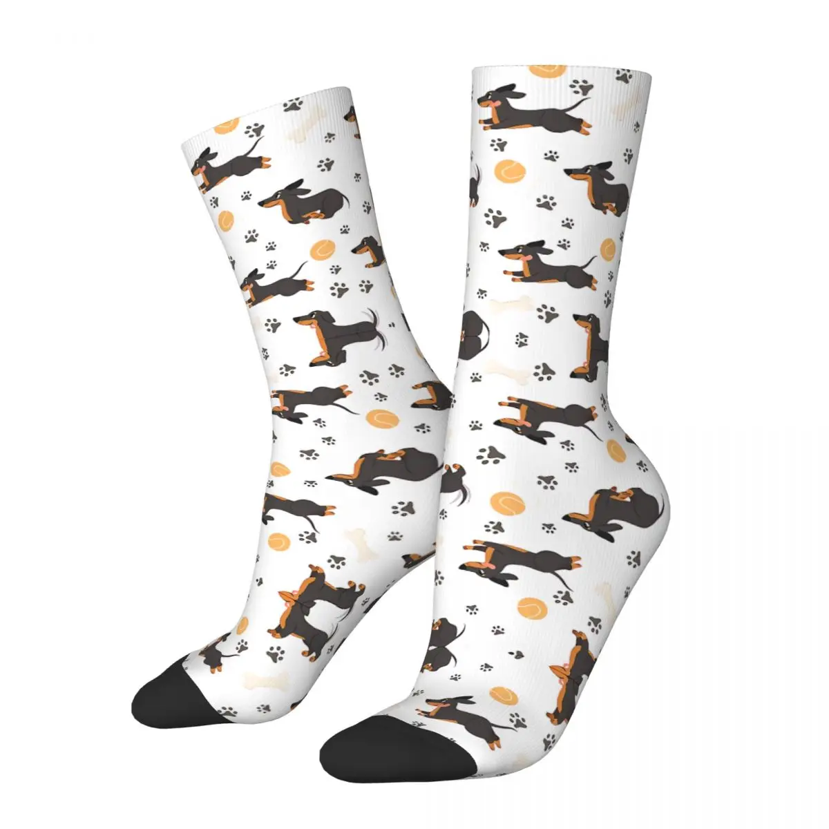 Hip Hop Vintage Cute Dashchund Puppy Pattern Crazy Men's Socks Unisex Dachshund Dog Harajuku Pattern Printed Crew Sock Boys Gift