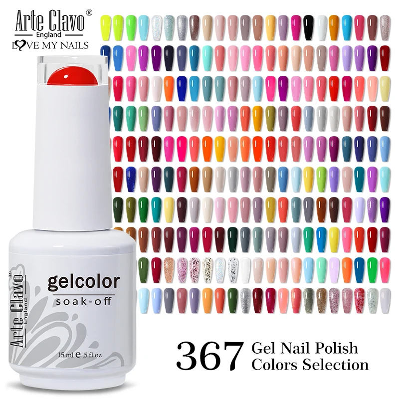 Arte Clavo 15ml Gel Nail Polish Nail Supply Wholesale Soak Off UV LED Gel Lacquer Nail Art Glitter Polish Long Lasting Gel