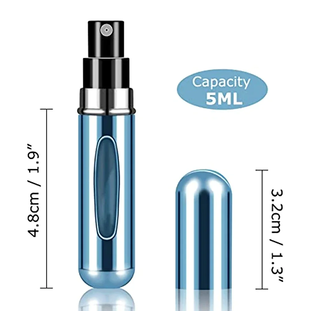 미니 리필 가능한 향수병 스프레이 향기 펌프, 빈 화장품 용기, 여행 도구용 무화기 병, 5ml