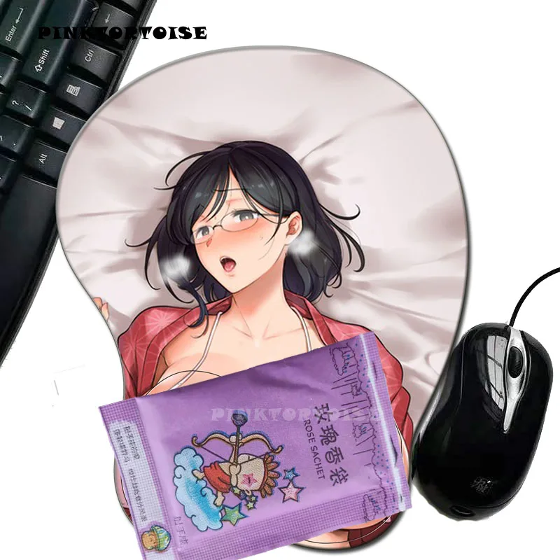 

PINKTORTOISE Anime 3D Igucha Yukao Mouse Pad with Silicone Wrist Rest Mousepad Chest Mouse mat