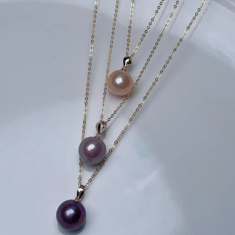 

Purple Freshwater Pearl Necklace Large Pendant S925 Silver
