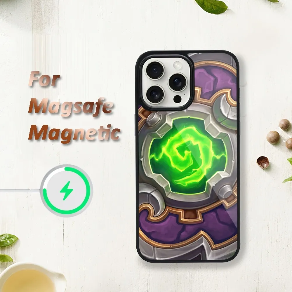 Game H-Hearthstones Cool Phone Case For iphone 11 12 Plus Max 13 14 Mini Pro 15 Magsafe Magnetic Wireless Charging Shell