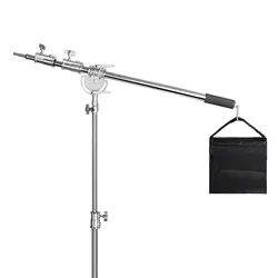 Kit de brazo transversal de acero inoxidable, soporte de luz con bolsa de peso, accesorios de estudio fotográfico, varilla de extensión de 2,5 M de longitud