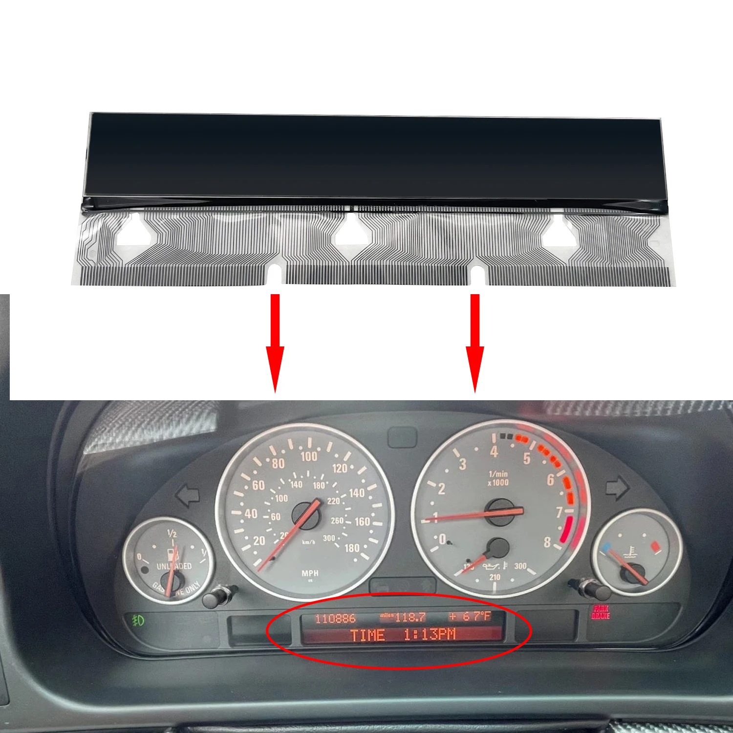 Écran LCD pour BMW E38 E39 E53 X5, panneau Prada, cluster de pixels, réparation manquante