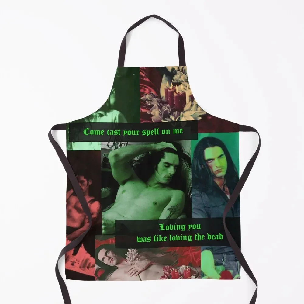 Peter Steele Dark Goth Collage Edit Apron Korean Kitchen Apras For Women For Women Kitchen Apron