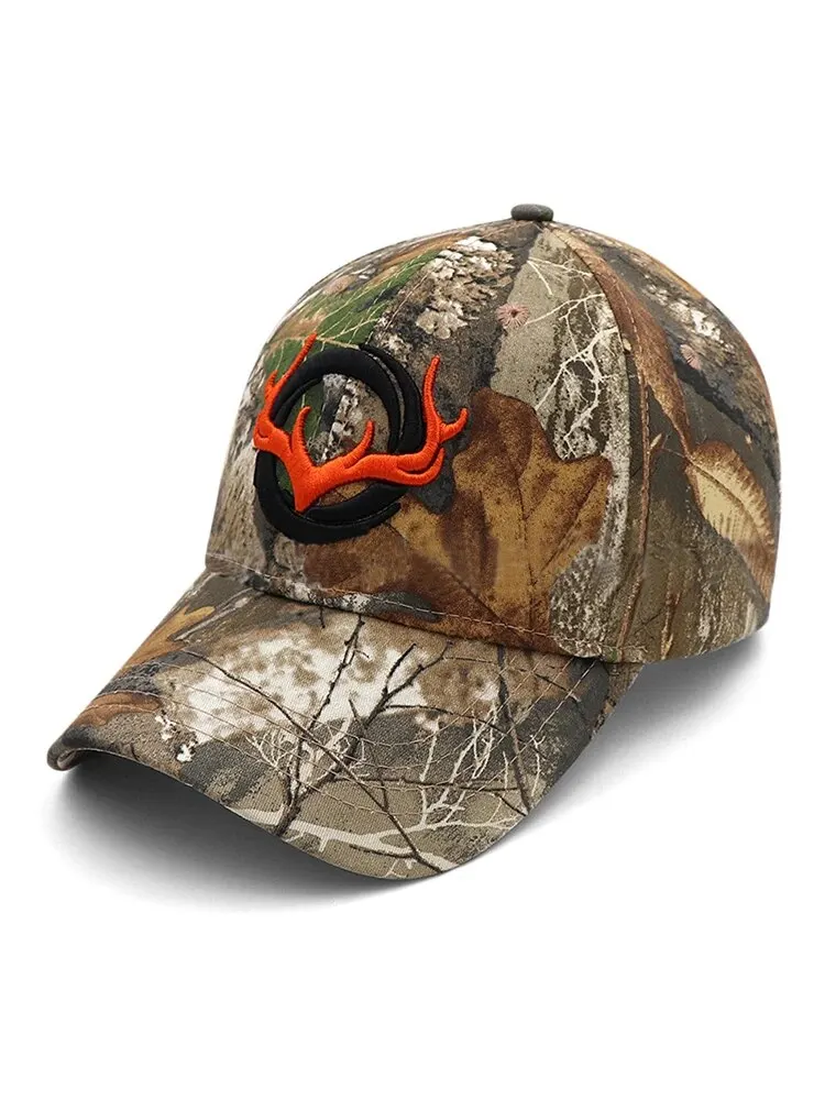 Little Elk Pattern Hat Outdoor Sports Camouflage Animal Embroidered Baseball Cap for Men and Women