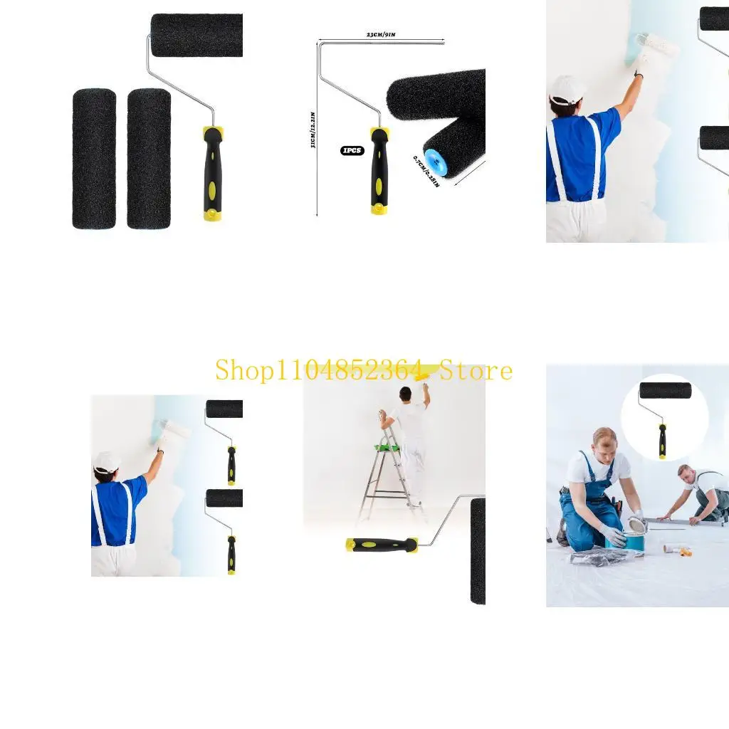 

652F упаковка из 3 9 -дюймовых гипсокартонных роликов с рамой для покраски поверхностей