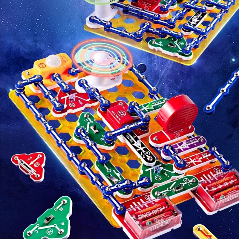 STEM教育ビルディングブロックおもちゃセット（男の子向け）- 電子科学実験、物理、テクノロジー、新モデル