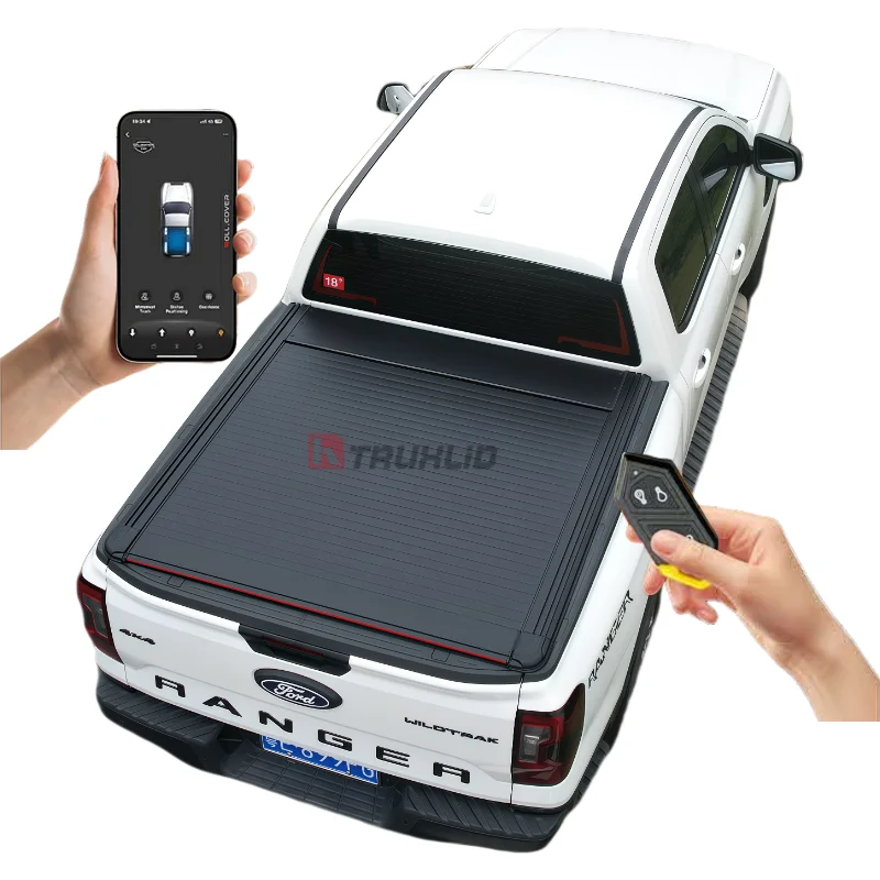 

Electric Retractable Truck Bed Tonneau Cover Aluminum Alloy Waterproof Locking Features Fits 2019-2025 Chevy