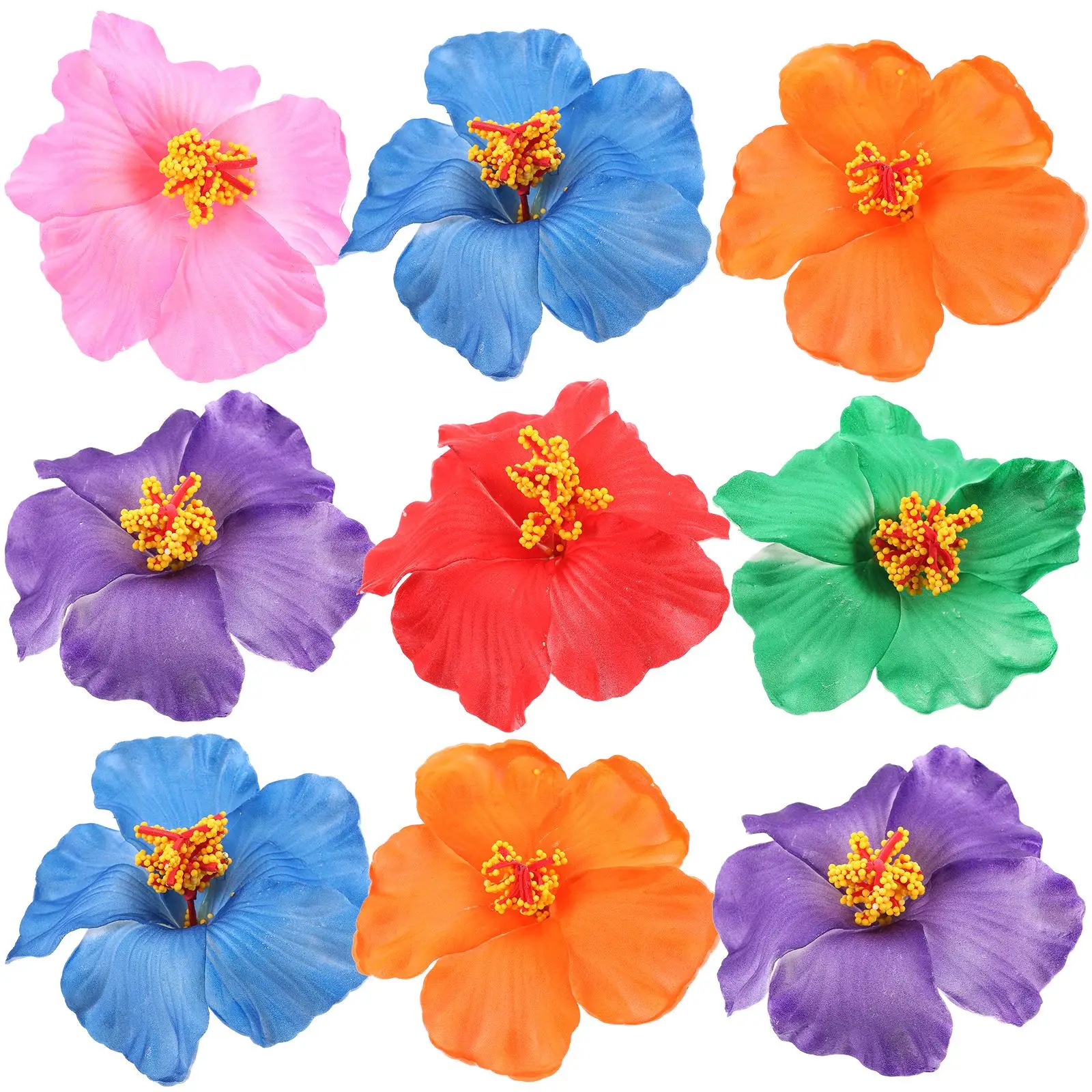 9pcs Bohemian Style Hair Clips Hawaiian Flower Hair Barrettes Women Girls Hawaii Tropical Summer Beach Party Supplies Wedding