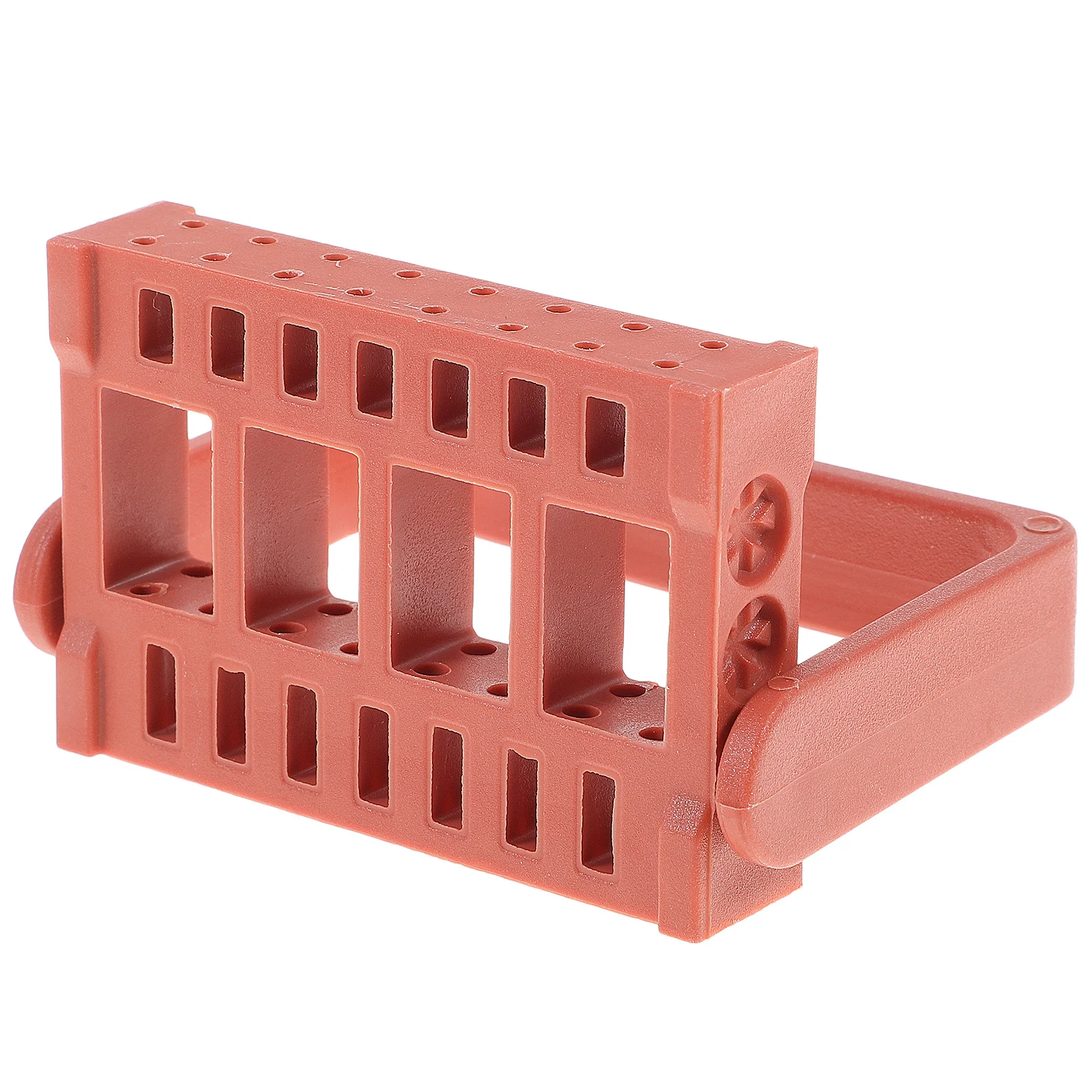 16 Holes Nail Grinding Tool Organizer Box Premium Material Nail Grinding Head Holder Professional Manicure Storage Case Brown