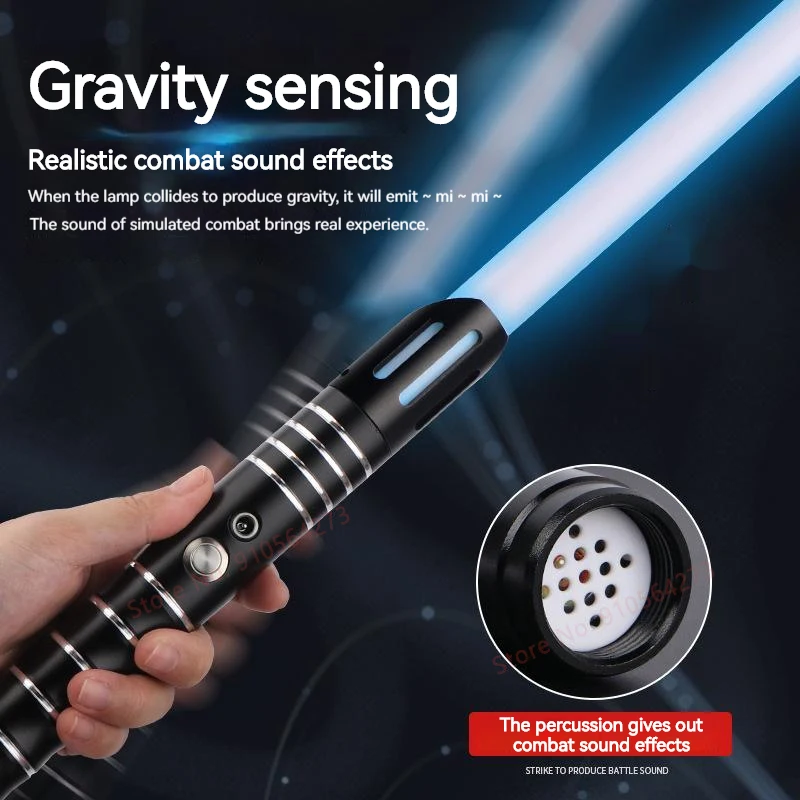 RGB Lightsaber Metal Handle Laser Sword Toys Breathing Gradient Light Quiet Mode Children Cosplay Christmas Gift Light Saber