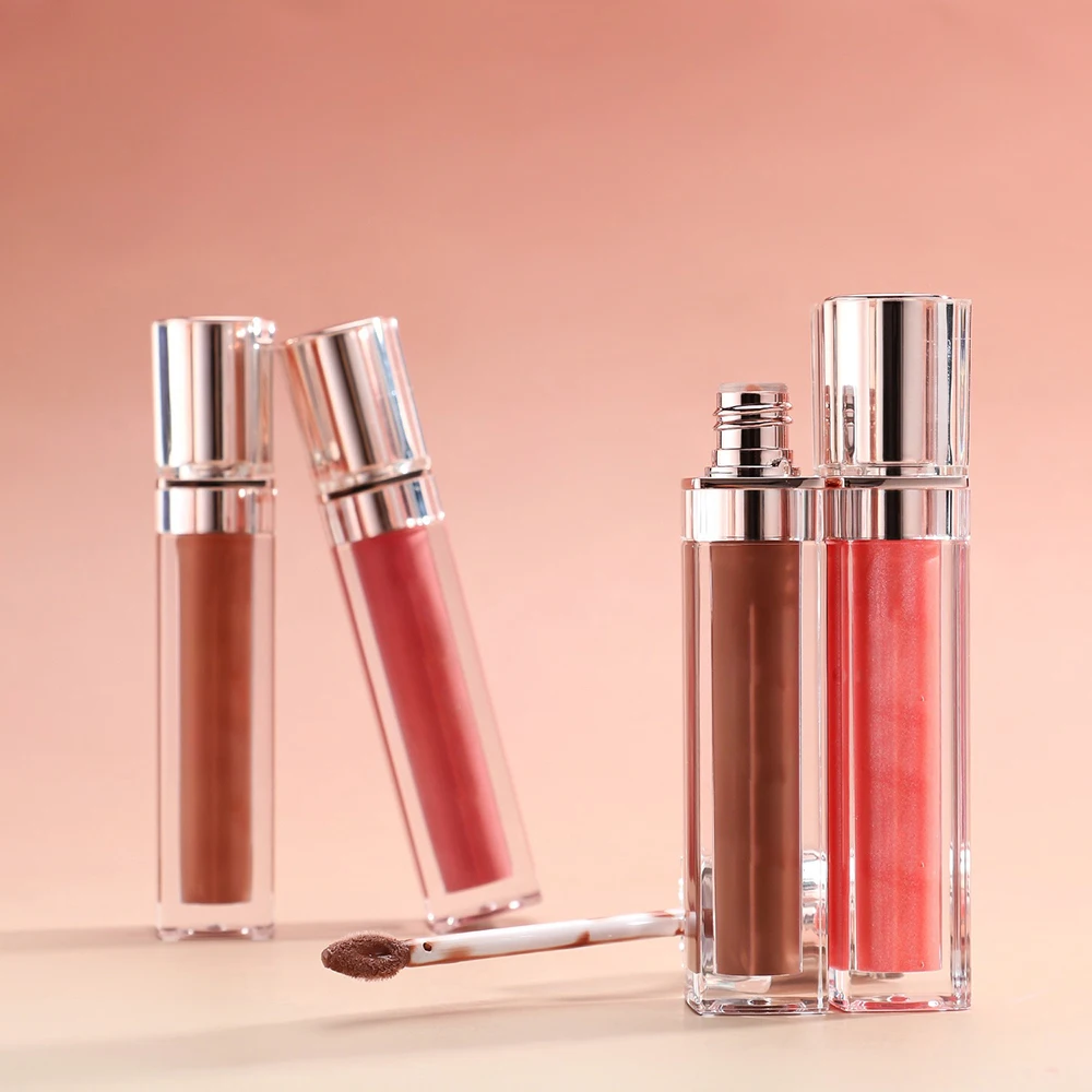 5ml Private Label Lip Gloss Custom Logo Matte Glossy Dual-texture Lipgloss Waterproof Premium Packaging Makeup Wholesale Vegan