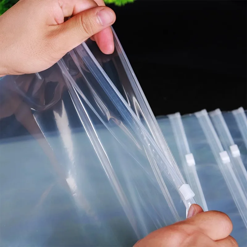 Custom. Transparent Clothing Packaging Bag PE Frosted Zipper Bag Horizontal Plastic Storage Clothes High Sense Envelope Bag Cust