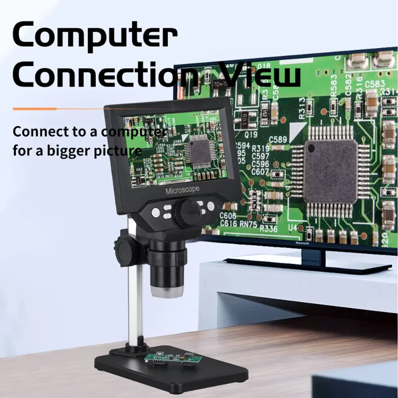 5.5'' Digital Microscope 10MP 1000X Magnification LCD Display 8LED ...