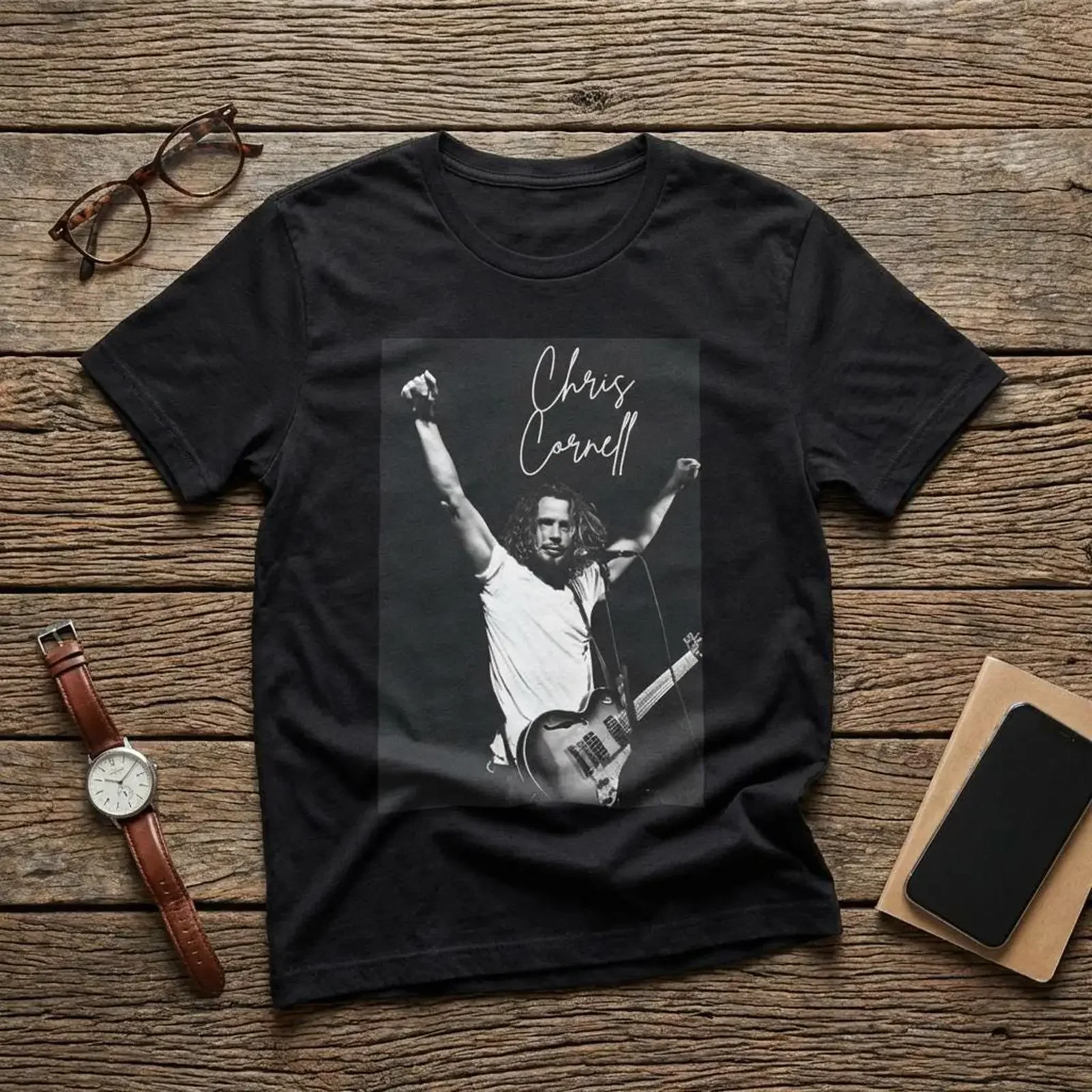 Chris Cornell Tribute Rock T Shirt Vintage Grunge Music Seattle Sound Inspired  vintage Washed streetwear Casual Stylish Soft