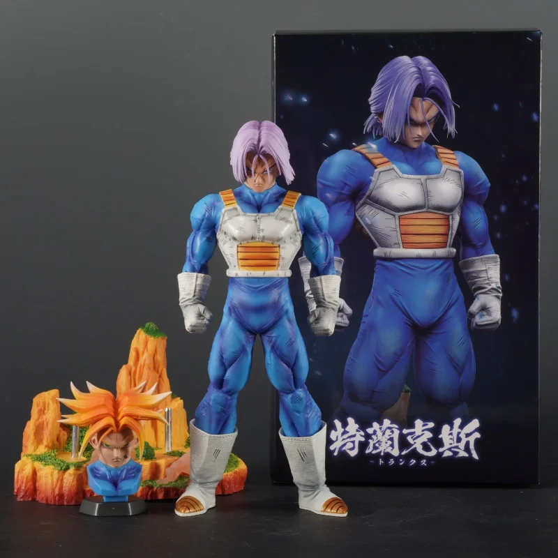 31cm Dragon Ball Anime Figures Peripheral Ornaments Battle Suit Cpr Trunks Double-Headed Sculpture Trendy Toy Figure Model Gift