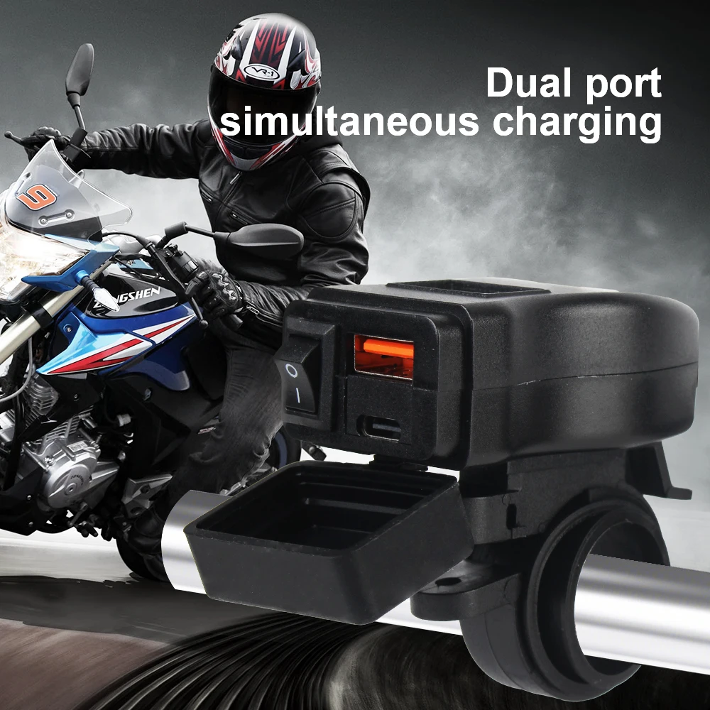 With Cell Mobile PD Ports Quick Charge 3.0 Motorcycle Usb Fast Cellular Charger Socket Connector Waterproof