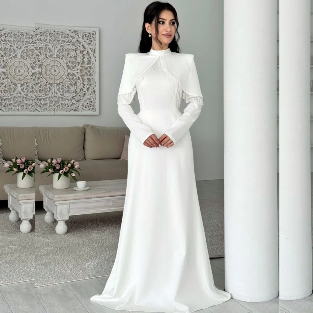 

Customized Chinese Style Jersey Sequined A-line High Collar Long Dresses Bespoke Occasion Sizes Available