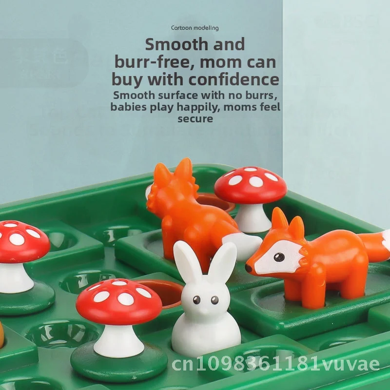 Juego de rompecabezas de educación temprana de zorro y conejo para niños, 100 desafíos de pensamiento lógico, juego de mesa de juguete educativo para niños