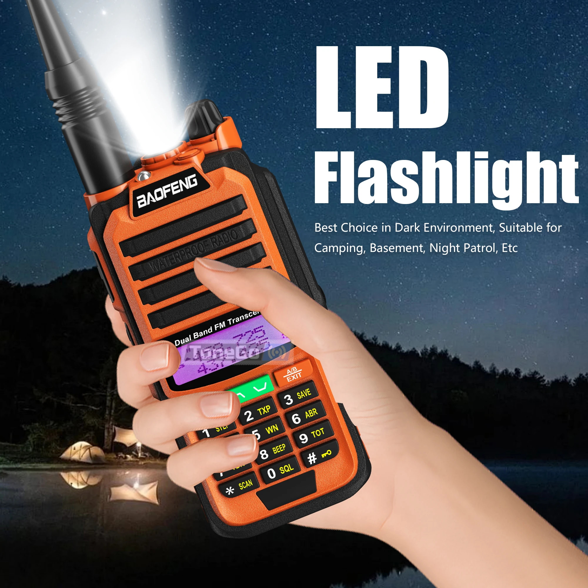 UV-68 Pro Max V2 Baofeng IP67 Waterproof Walkie Talkie Tri-Power Type-C 10KM UV-98 Pro Ham Radio FM Flashlight DTMF Transmitter