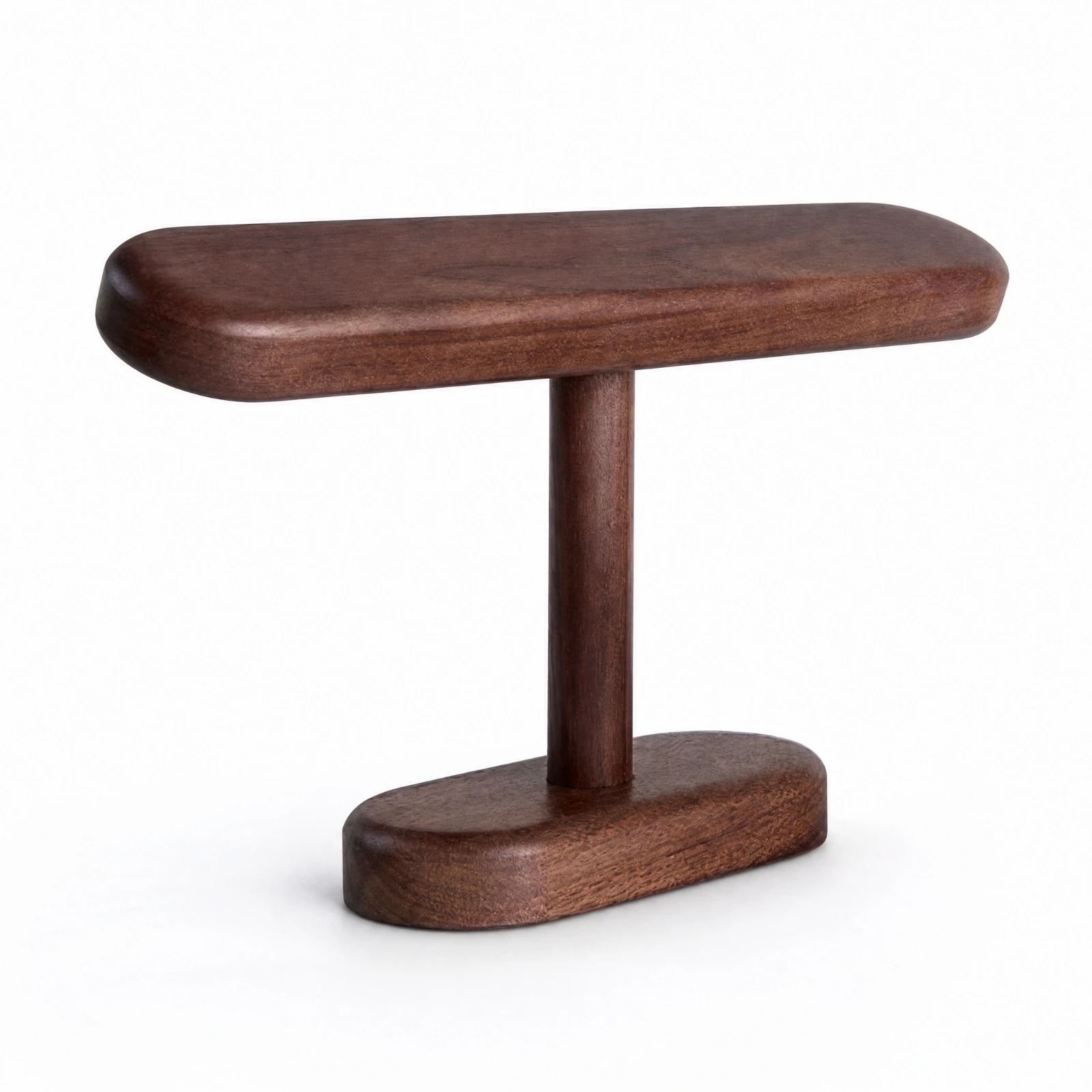 Single-Tier Wood Watch Stand Freestanding Solid Wood Jewelry Organizer with Rounded Base Wooden Bracelet Holder Compact