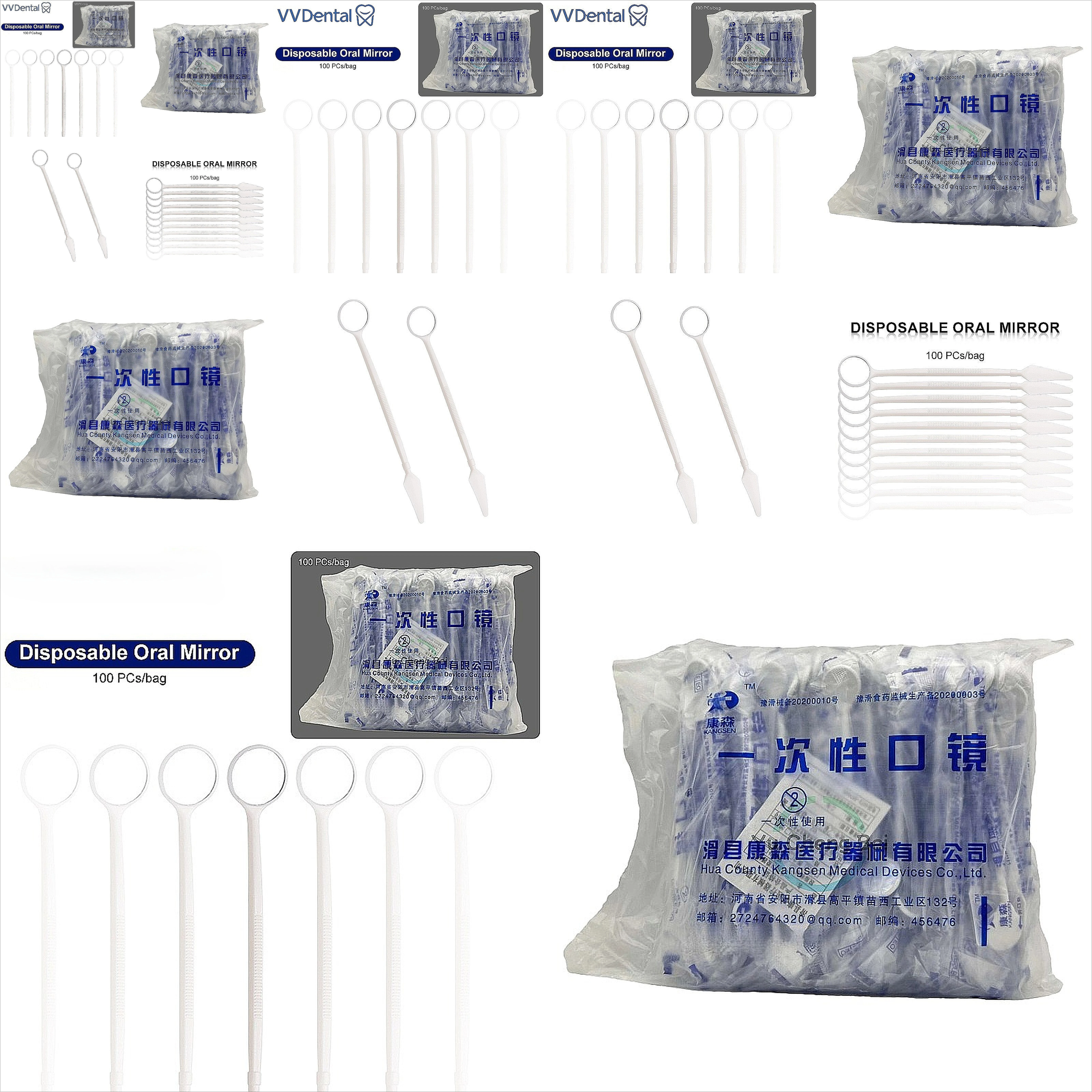 500Pcs Disposable Dentals Mouth Mirror Oral Exam Reflector Intraoral Dentistry Tool