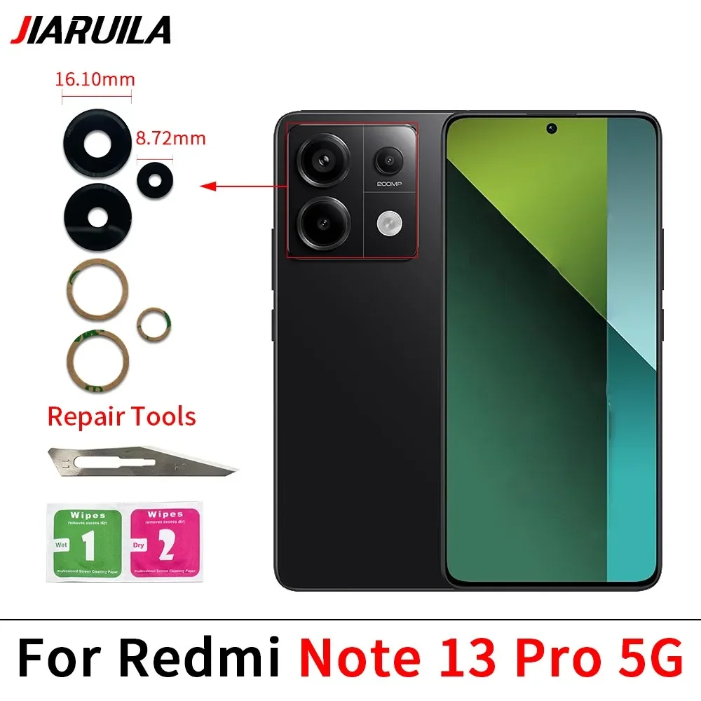 10Pcs, Camera Glass Lens Back Rear Camera Glass Lens For Redmi Note 10 10s 11 12 13 Pro Plus 4G 5G With Adhesive