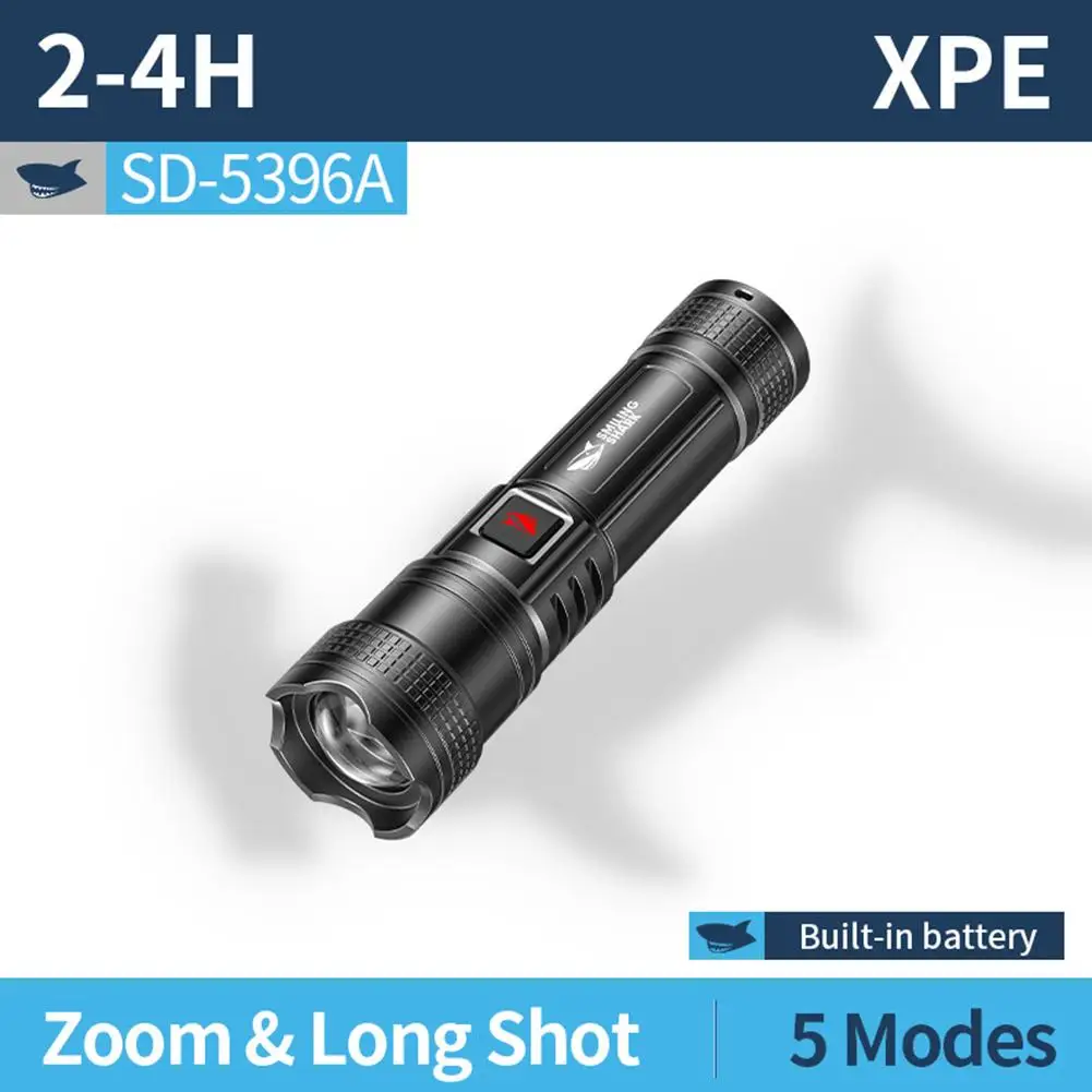 충전식 손전등 슈퍼 밝은 휴대용 울트라 파워 장거리 전술 토치 램프 야외 비상 캠핑 랜턴 ﻿