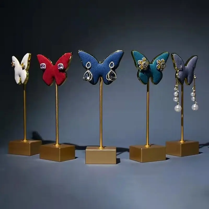 

Metal Earrings Stand Women Small Earring Storage Holder Exhibitor Counter Earrings Display Shelf Jewelry Showcases Organizer
