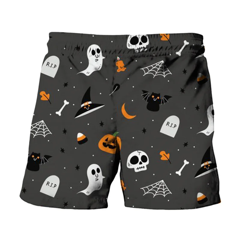 2024 New Horror Halloween Collection Disney Brand Stitch And Mickey Minnie Anime Summer Men\'s Fashion Beach Party Casual Shorts