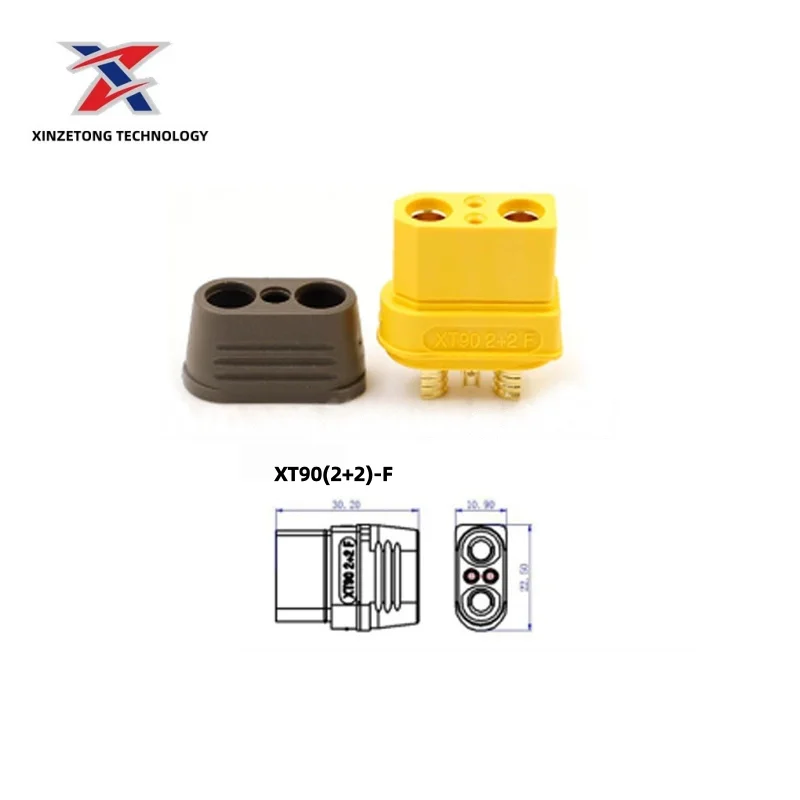 Amass-XT90(2+2) Genuine Dual-Signal Pin Connector – RC Model & New Energy Vehicle Accessory (Injection-Molded)
