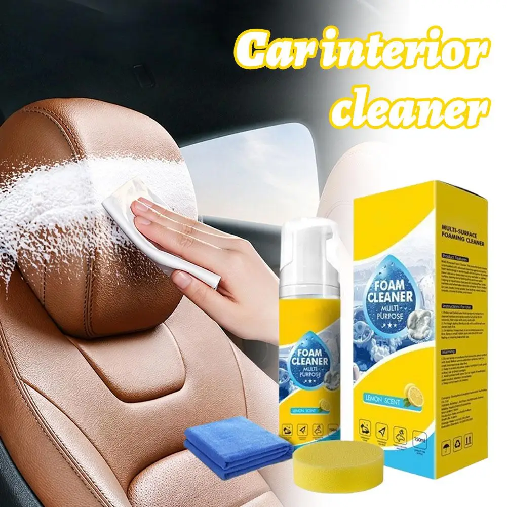 Multi-Enzyme Foam Cleaner For Car Interior Leather, Plastic & Fabric Steering Wheel Seat Decontamination Maintenance Spray view 2