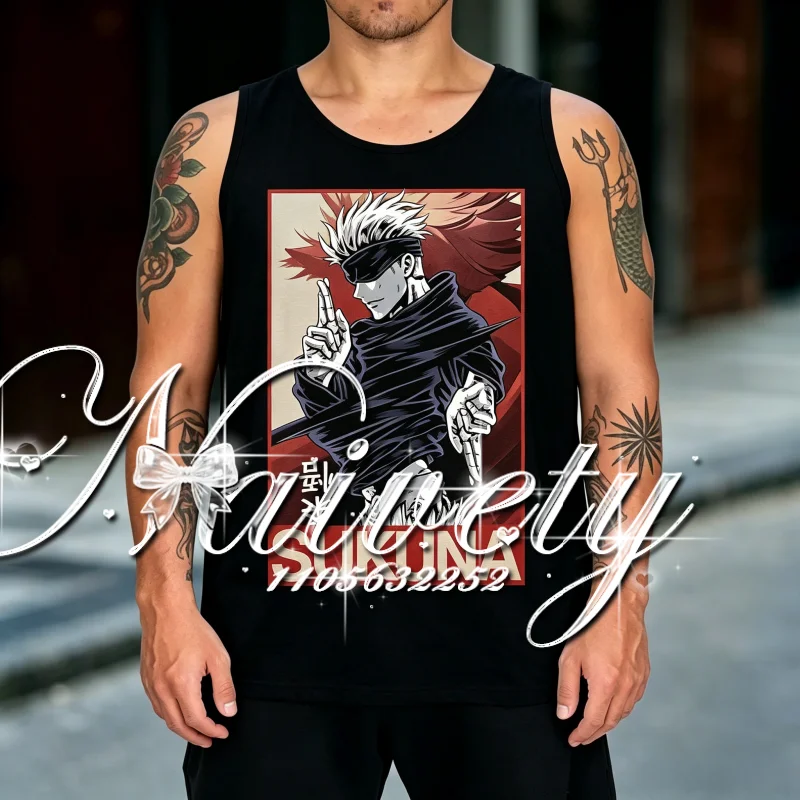 Summer New Jujutsu Kaisen Fushiguro Megumi 3DPrint Quick Dry Crew Neck Top Basketball Vest Unisex Anime Manga Sleeveless Tee view 4