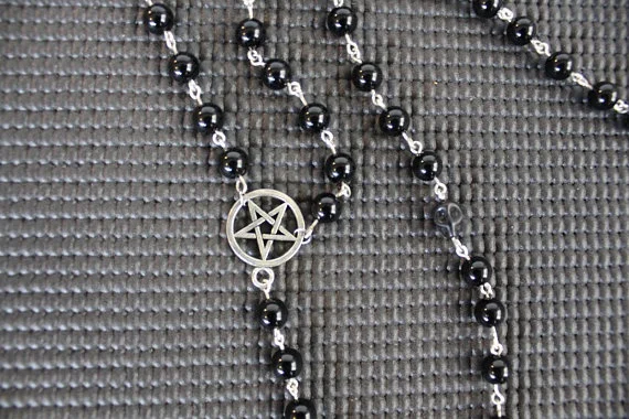 Gothic rosary // gothic jewelry // alchemy gothic jewellery // occult jewelry // occult necklace // satanic cross necklace