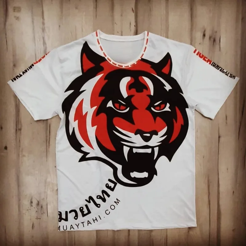 2026 New Y2K Style Tiger Muay Thai Fighting Quick-Dry Short-Sleeve T-Shirt Men's MMA Training T-Shirt Street Style Sports Top