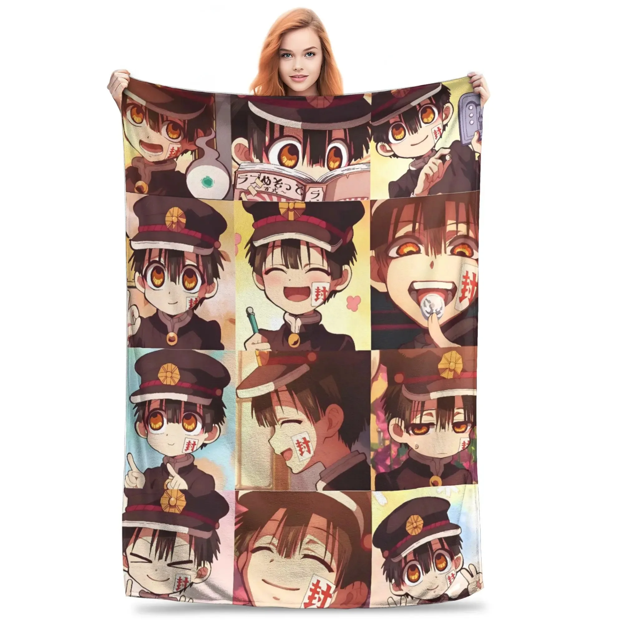 

Hanako Kun Japanese Funny Blankets Quality Warm Soft Throw Blanket Winter Camping Living Room Funny Bedspread