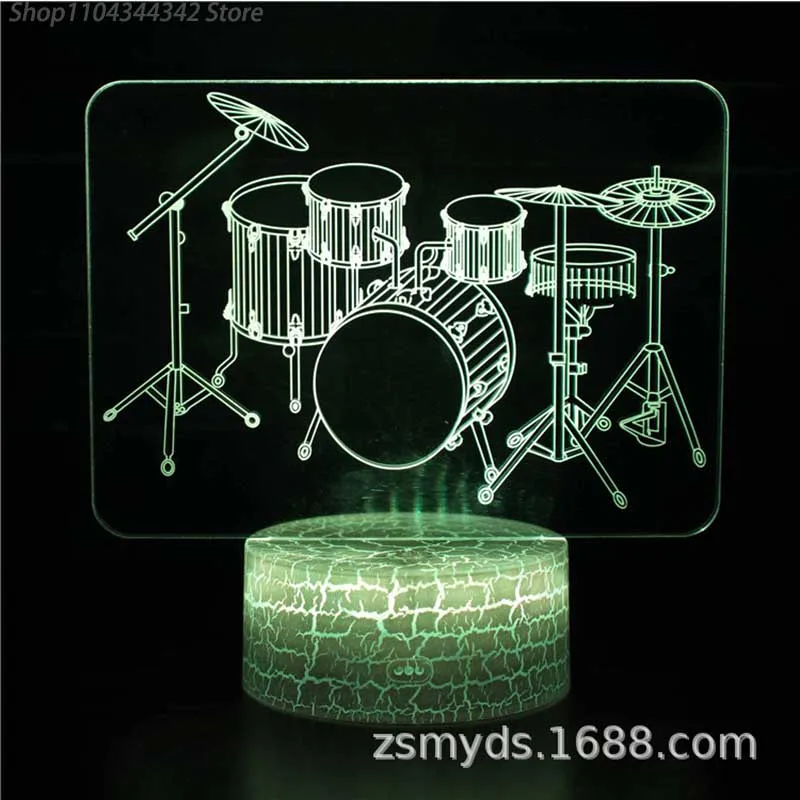 3D Acrylic Creative Piano Violin Night Light Living Room Bedhead Creative Parent Child Toy Gift Display Light USB Atmosphere Lig