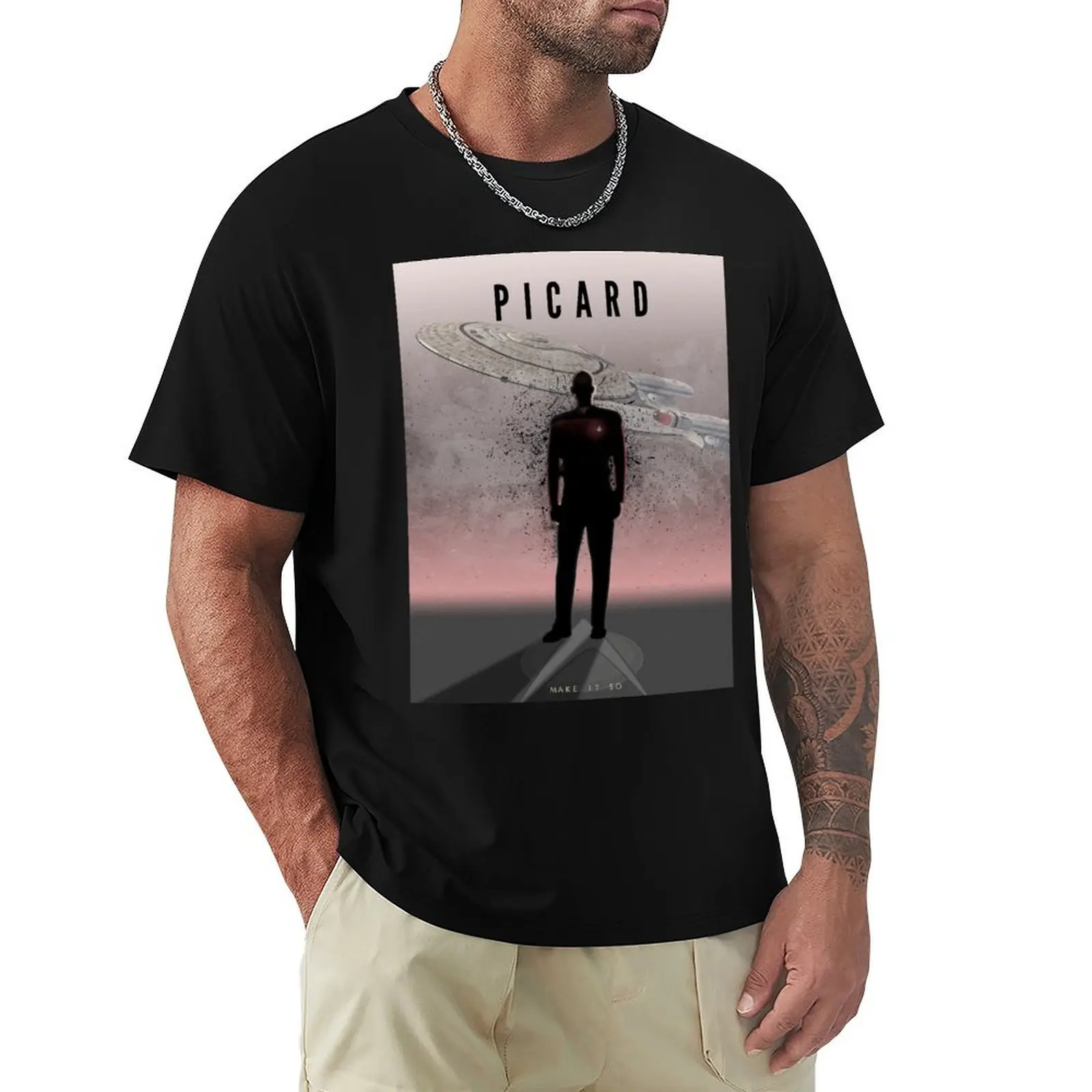 Picard from Star Trek TNG T-Shirt Festival Short Sleeve T-Shirt