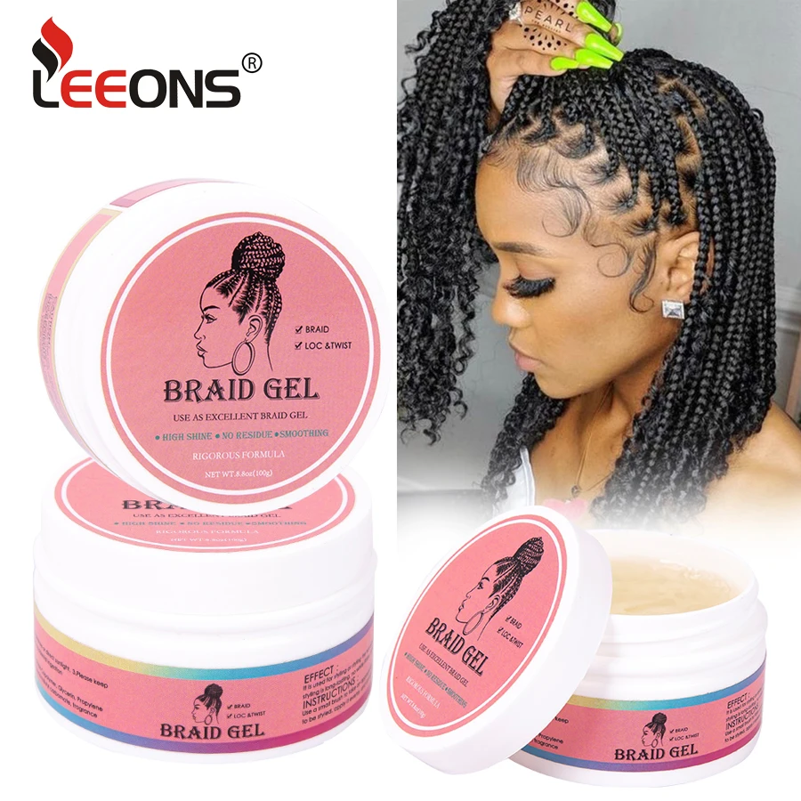 Edge Control For All Black Hair Braid Gel Strong Hold Edge Stay Gel For All Hair Types No Flaking 100G For Control Hair Styling