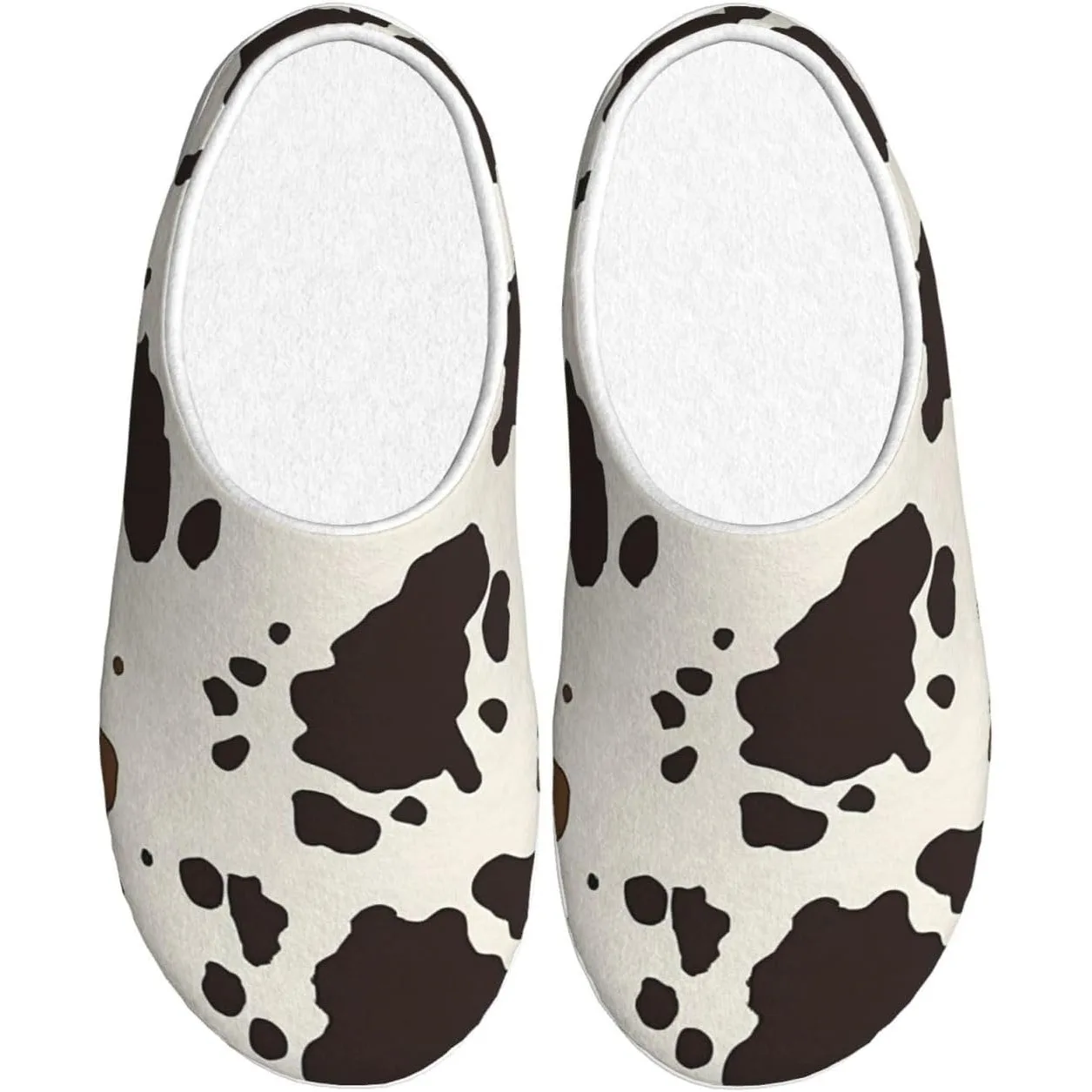 

Cow Print Brown Women’s Cozy Slippers Soft Cotton Indoor & Outdoor House Slippers With Anti-Slip Sole