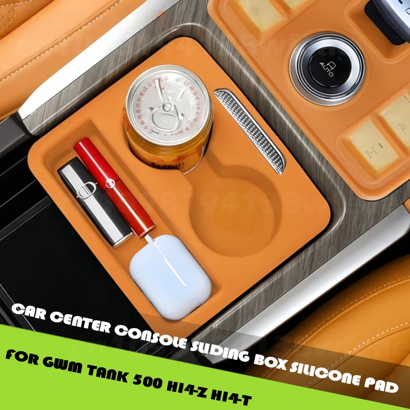 Car Center Console Push-pull Box Silicone Pad Fit for GWM Tank 500 Hi4-Z Hi4-T High Quality Modified Car Interior Upgrade Parts