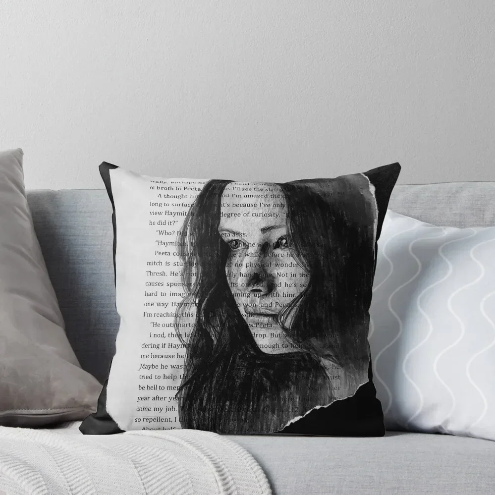 Katniss Everdeen portrait book Throw Pillow Christmas Pillowcase Pillow Case Christmas Pillow