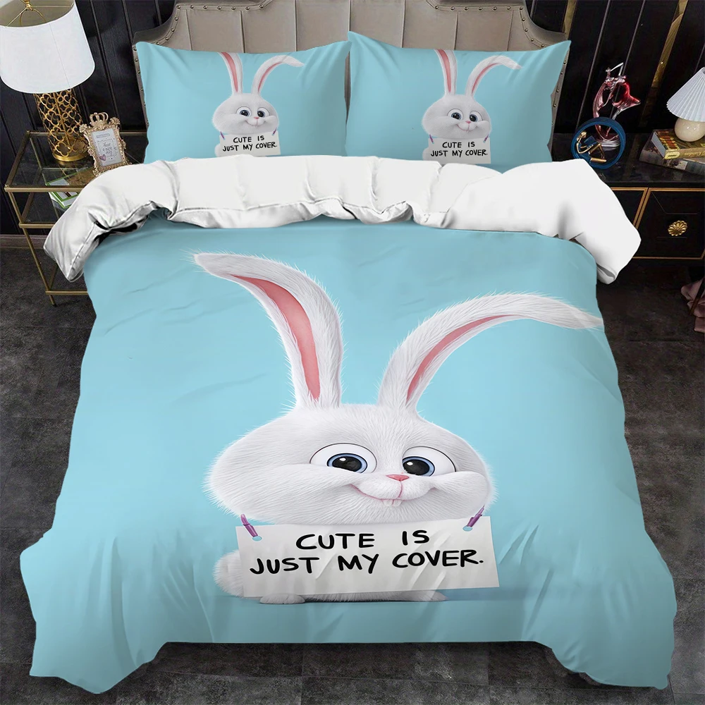 THE S-SECRET LIFE OF P-PETS Duvet Cover Set Home Style Bedding Soft Laundry Cotton Bed 3 Piece Set Student Dormitory Gift