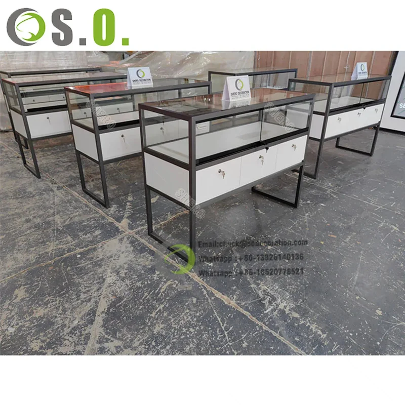 custom.Modern Showcase Display Counter Design Shop Glass Display Shelves Commercial Smoke Display Stand