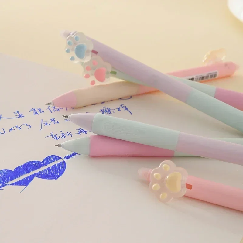 2pcs Silicone Cat Paw Erasable Gel Pens Kawaii Girls Students Blue Ink Needle Pens Korean Stationery Office Writing Supplies