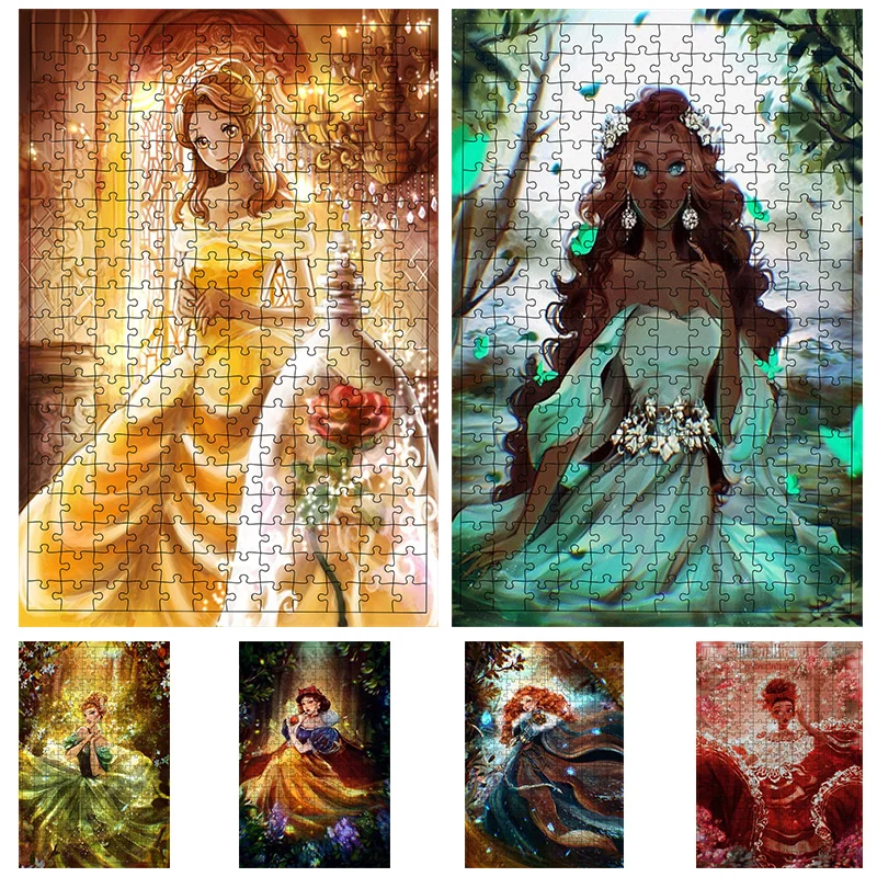 

Disney Princess Hd Printing Paper Puzzle 300 Pieces Children's Educational Toys Learning Educational Girls Mind Toys Gifts