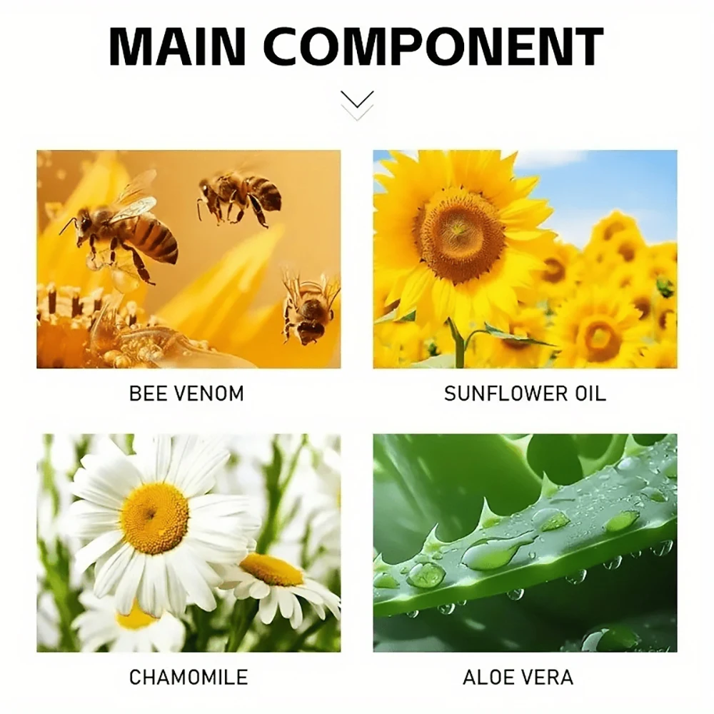 SUYARUN  Bee Venom Cream with Sunflower Oil, Chamomile & Aloe - Anti-Aging Hydrating Soothing Moisturizer for All Skin Types.