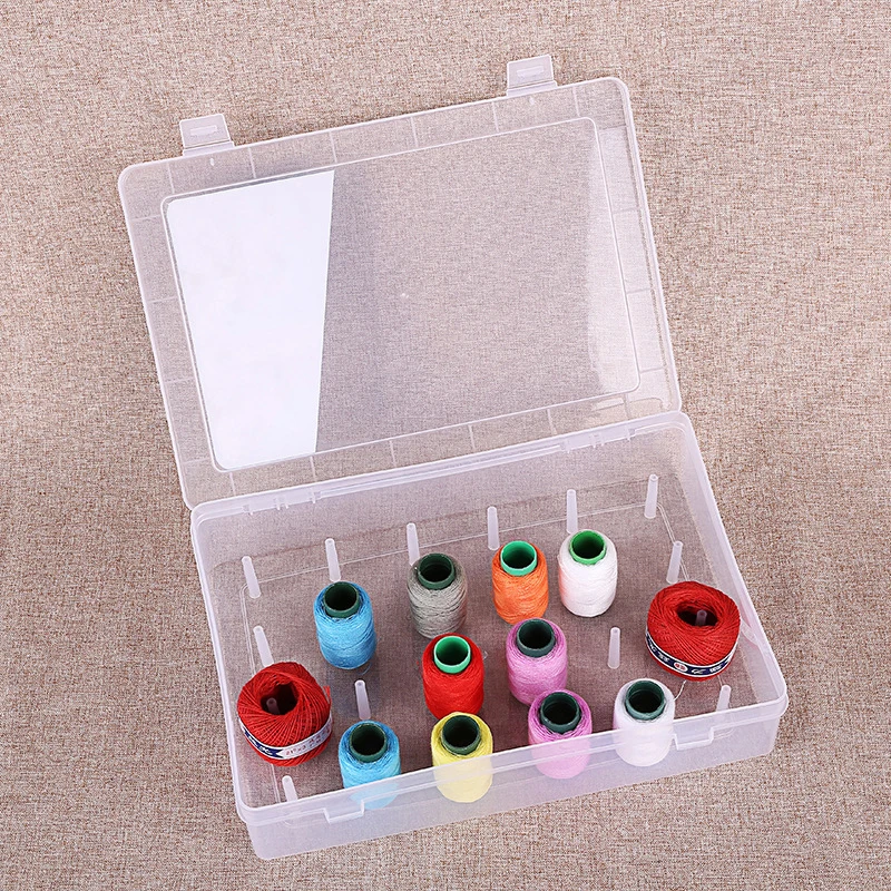 42 Spools Plastic Needle And Thread Box Home Wire Organizer Fishing Line Box Craft Spool Organizer Sewing Organizer